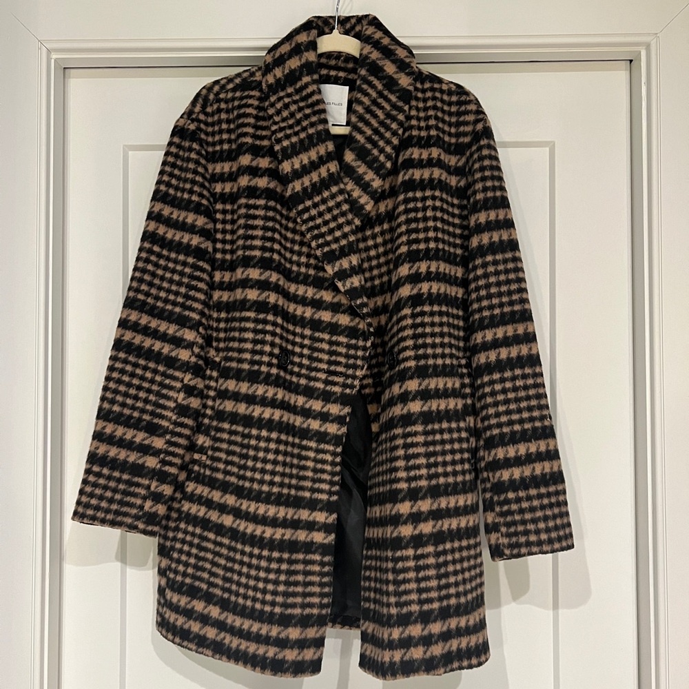 Avec Les Filles tan houndstooth wool coat
sz Small - Picture 2 of 6